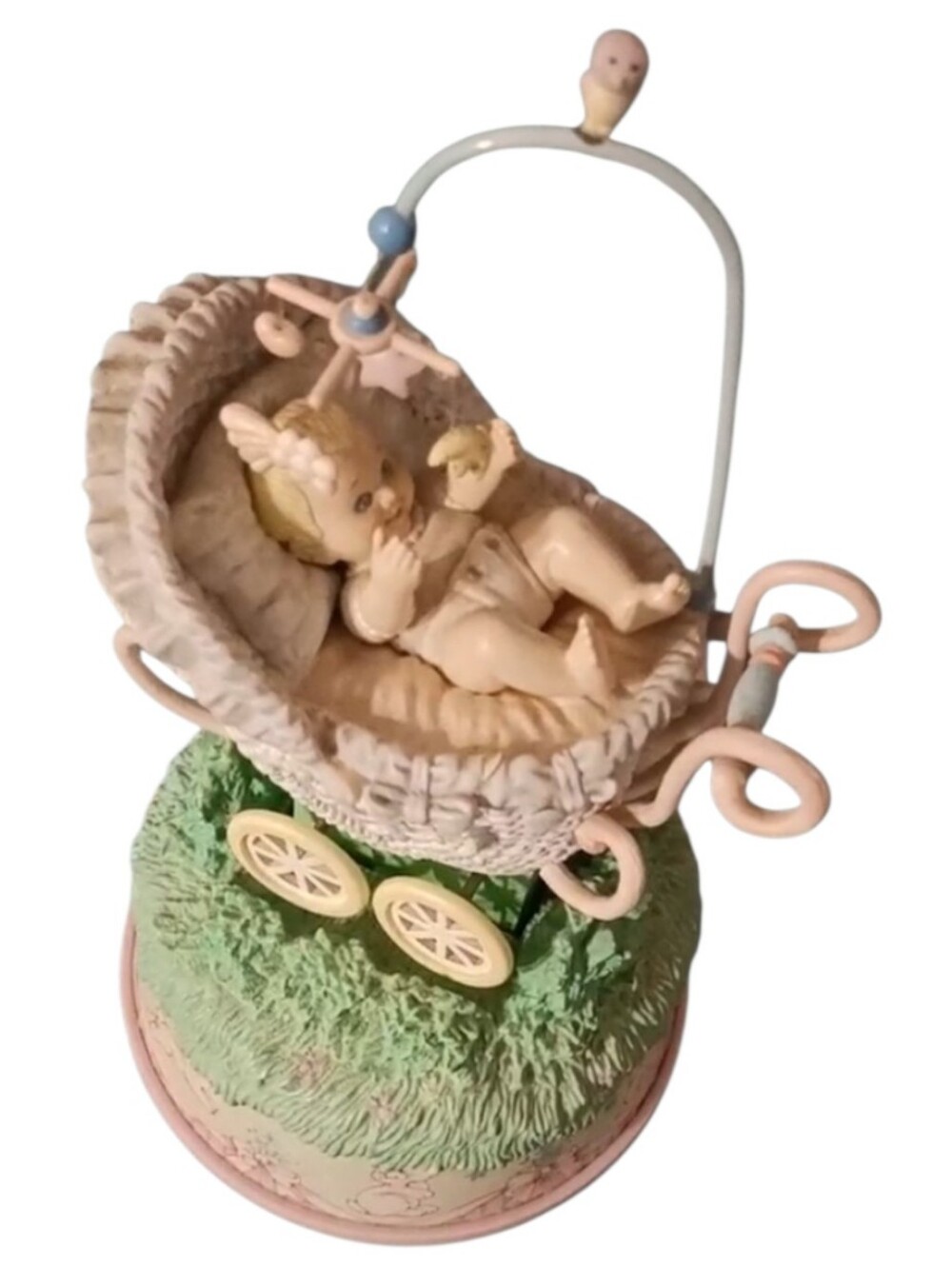 Vintage Enesco Music Box Small World of Music Baby Hush Little Baby 1990